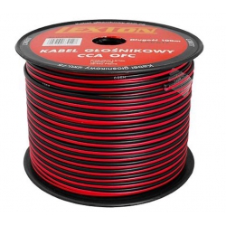 Przewód głośnikowy kabel CCA czarno-czerwony 2x0,75mm 100m